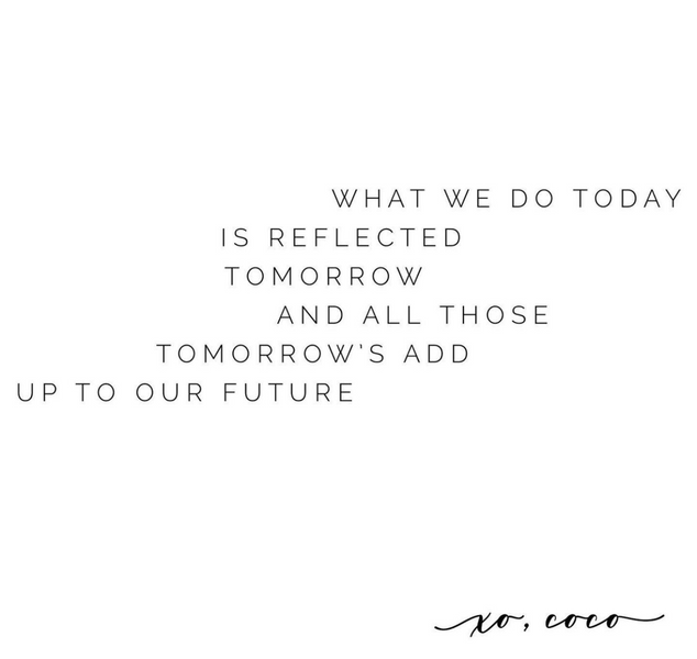 What We Do Today is Reflected Tomorrow